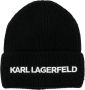 Karl Lagerfeld Kids Muts met geborduurd logo Zwart - Thumbnail 1