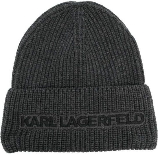 Karl Lagerfeld Kids Muts met logo Grijs