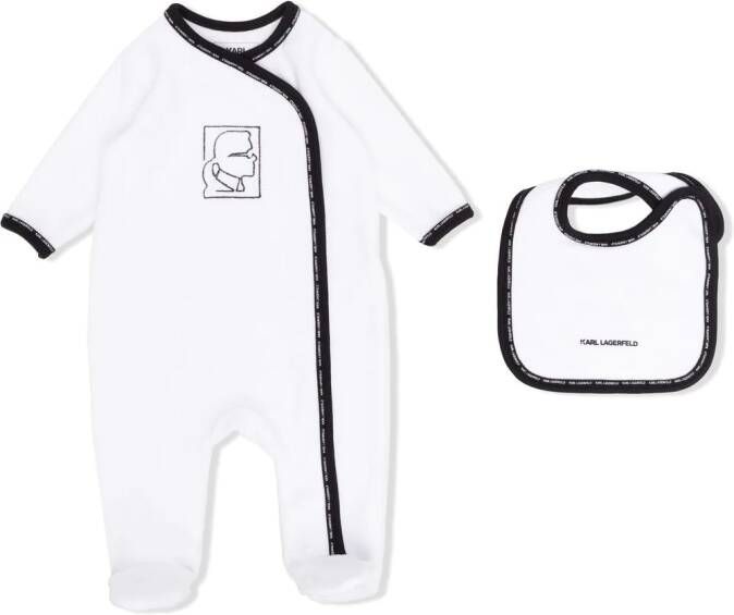 Karl Lagerfeld Kids Pyjama met borduurwerk Wit