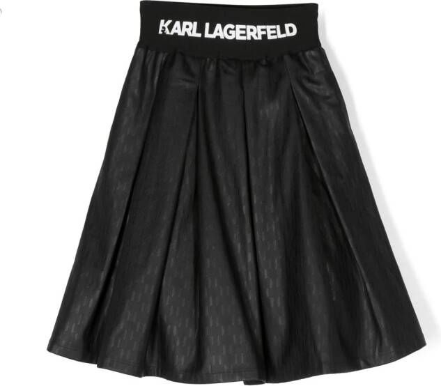 Karl Lagerfeld Kids Rok met logo-reliëf Zwart