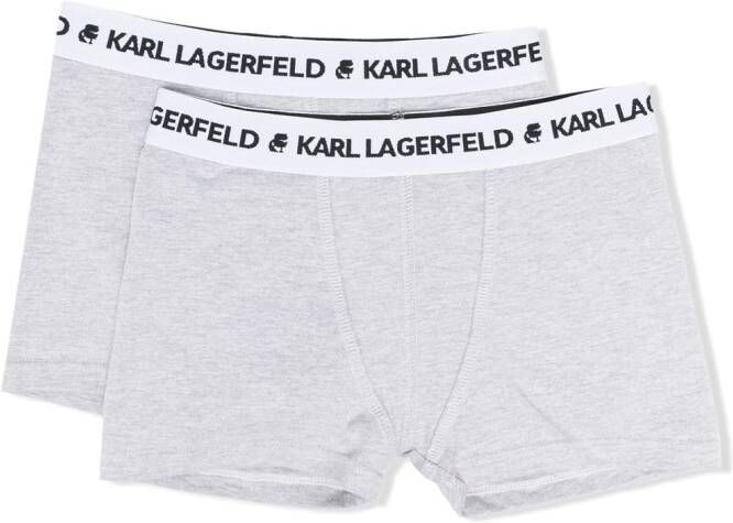 Karl Lagerfeld Kids Set van twee boxershorts Grijs