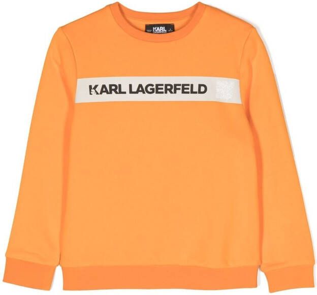 Karl Lagerfeld Kids Sweater met logoprint Oranje