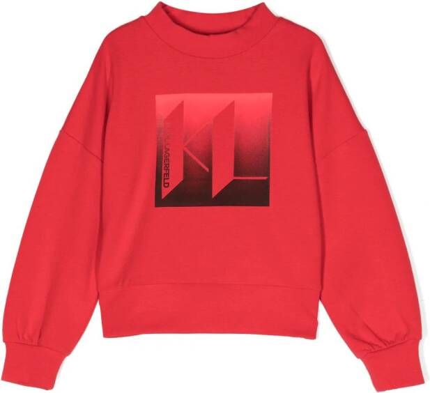 Karl Lagerfeld Kids Sweater met logoprint Rood