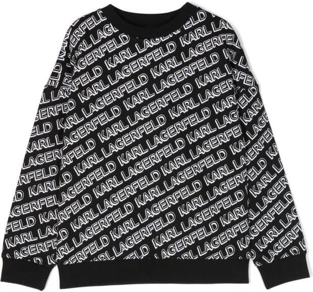 Karl Lagerfeld Kids Sweater met logoprint Zwart