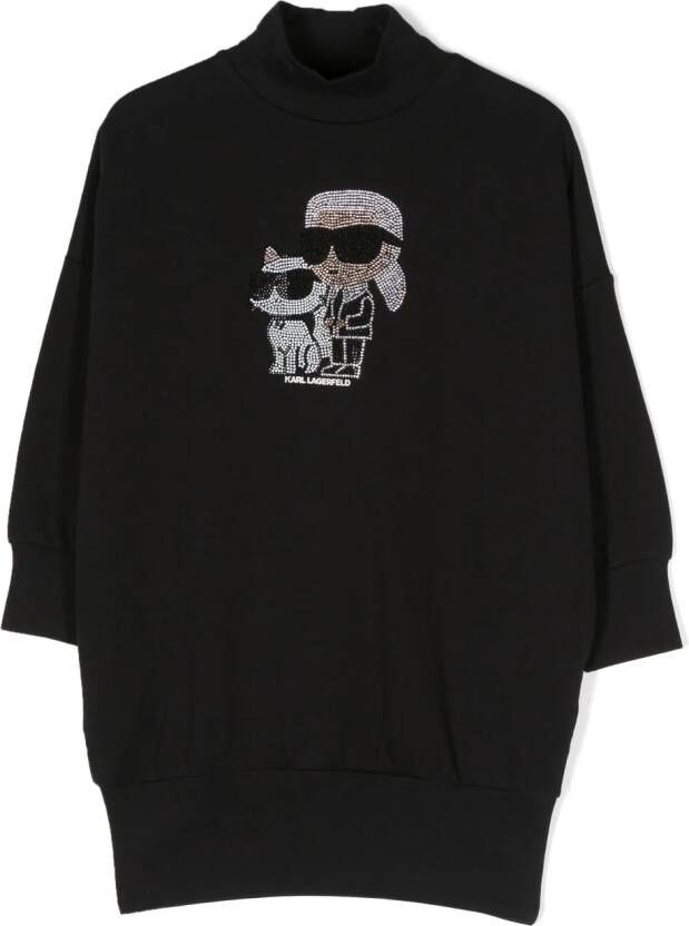Karl Lagerfeld Kids Sweaterjurk met Ikonik Zwart