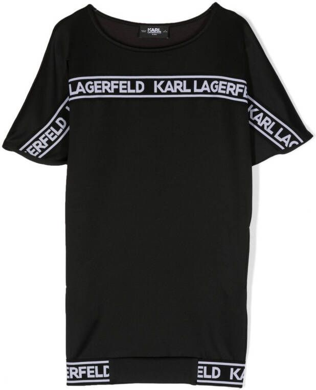 Karl Lagerfeld Kids Sweaterjurk met logo Zwart