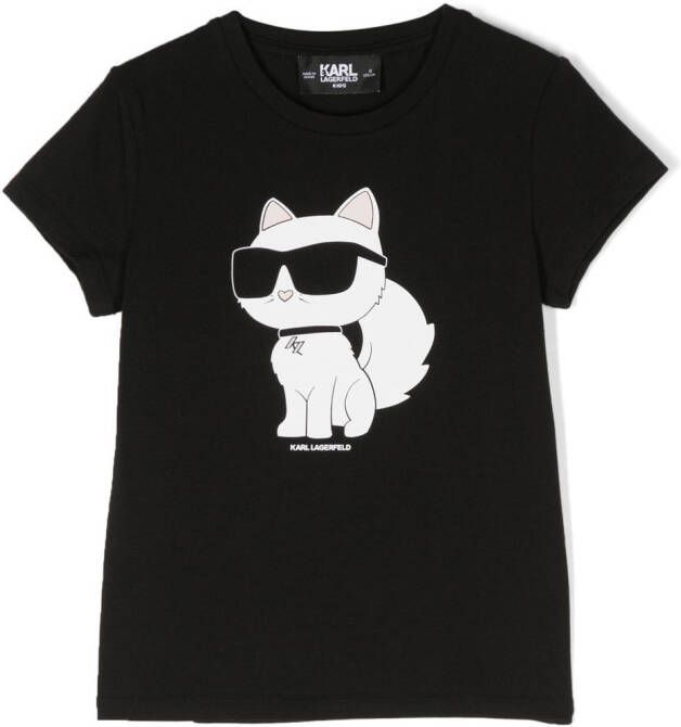 Karl Lagerfeld Kids T-shirt met grafische print Zwart