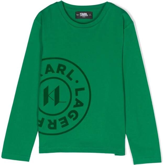 Karl Lagerfeld Kids T-shirt met logo Groen