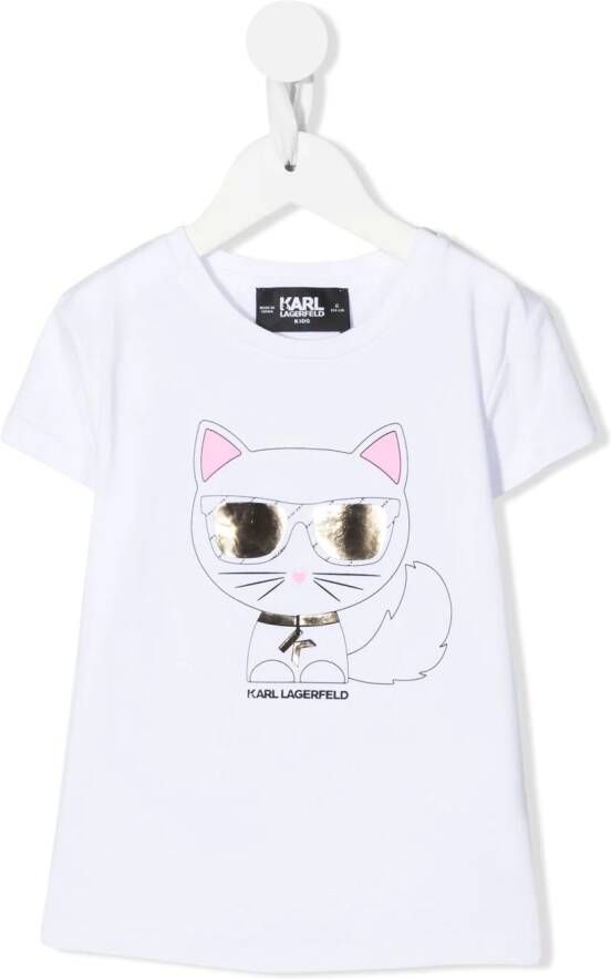 Karl Lagerfeld Kids T-shirt met logo Wit