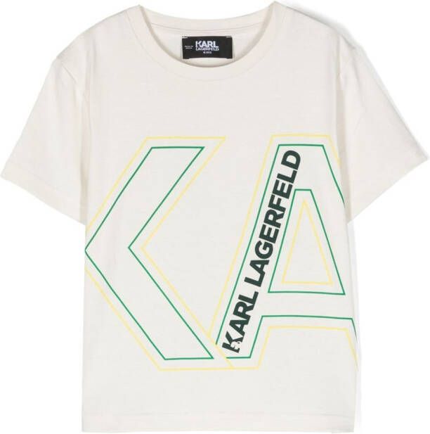 Karl Lagerfeld Kids T-shirt met logoprint Beige