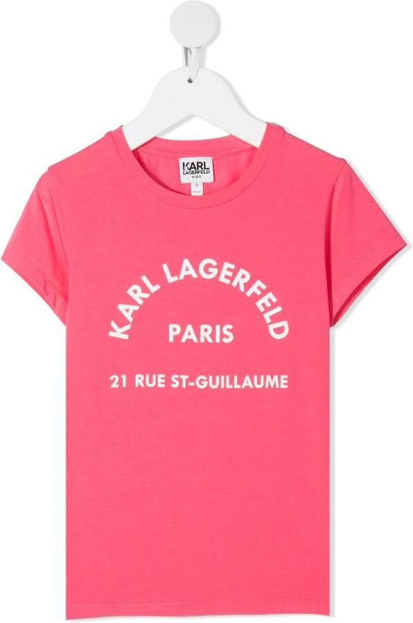Karl Lagerfeld Kids T-shirt met logoprint Roze