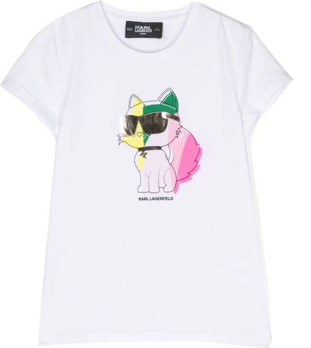 Karl Lagerfeld Kids T-shirt met logoprint Wit