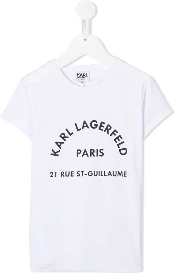 Karl Lagerfeld Kids T-shirt met logoprint Wit