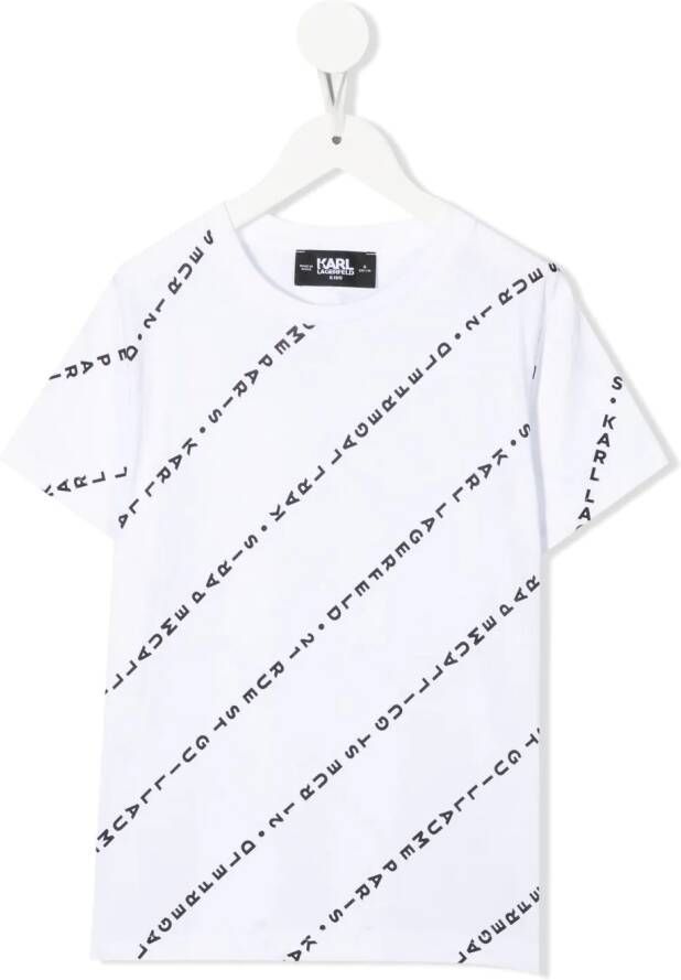 Karl Lagerfeld Kids T-shirt met logoprint Wit