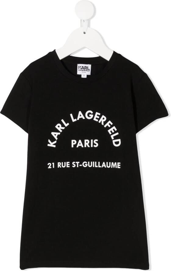 Karl Lagerfeld Kids T-shirt met logoprint Zwart