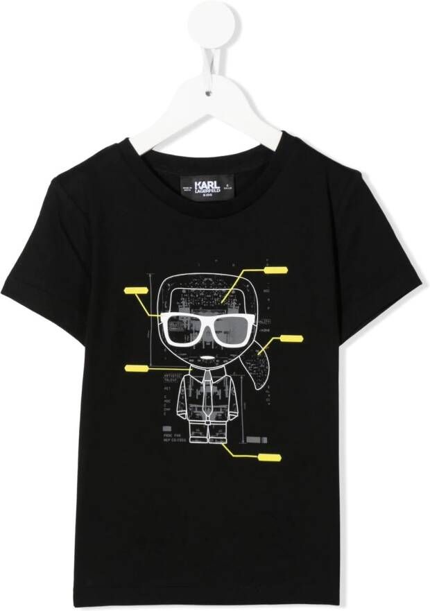 Karl Lagerfeld Kids T-shirt met patroon Zwart