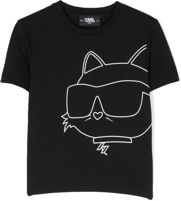 Karl Lagerfeld Kids T-shirt met print Zwart