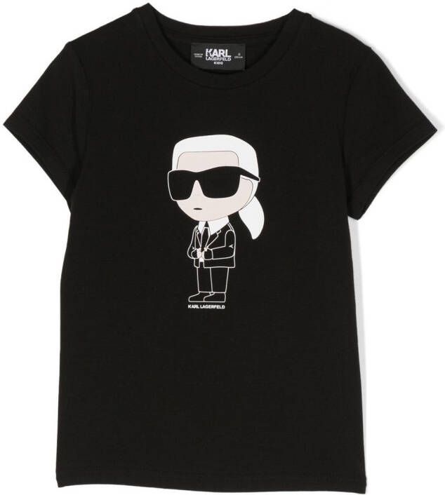 Karl Lagerfeld Kids T-shirt met ronde hals Zwart