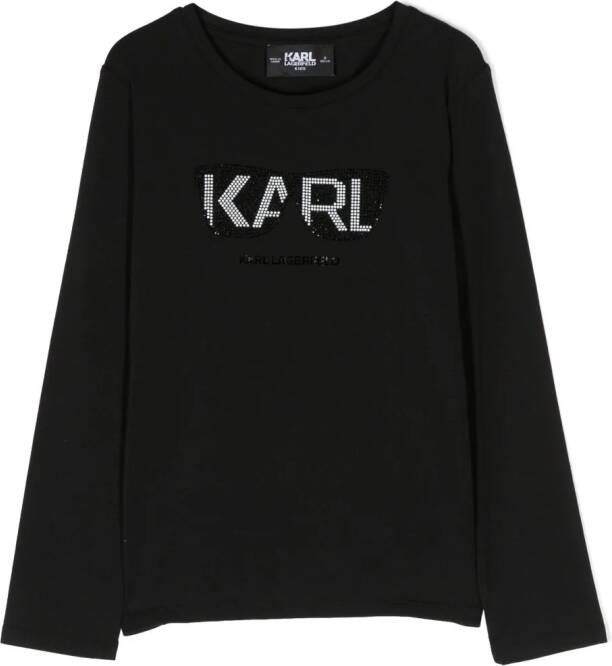Karl Lagerfeld Kids T-shirt verfraaid met studs Zwart