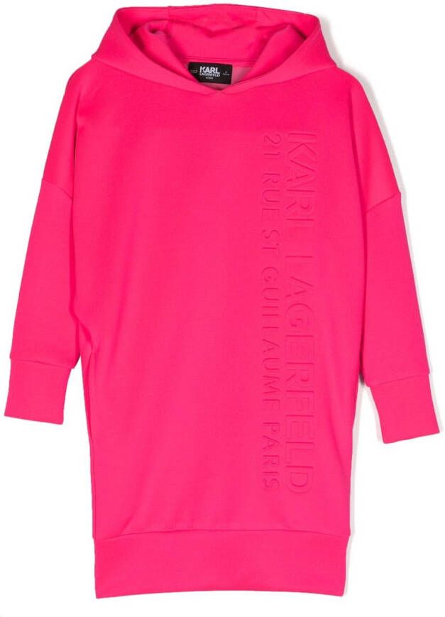 Karl Lagerfeld Kids T-shirtjurk met logo-reliëf Roze