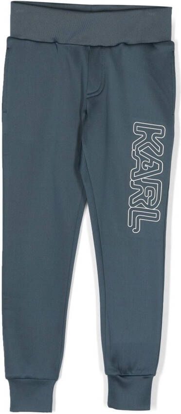 Karl Lagerfeld Kids Trainingsbroek met logoprint Blauw