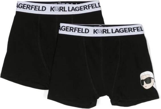 Karl Lagerfeld Kids Twee slips met logoband Zwart