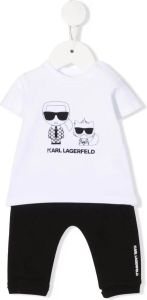 Karl Lagerfeld Kids Tweedelige set met print Wit