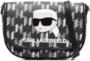 Karl Lagerfeld K Ikonik 2.0 crossbodytas met monogram Zwart