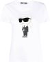 Karl Lagerfeld Ikonik T-shirt van biologisch katoen Wit - Thumbnail 1