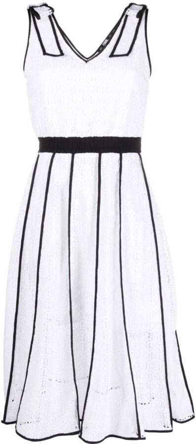 Karl Lagerfeld Midi-jurk met geborduurd kant Wit