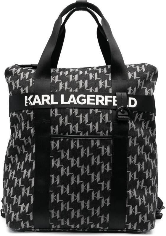 Karl Lagerfeld K Otto draagtas met monogram Zwart