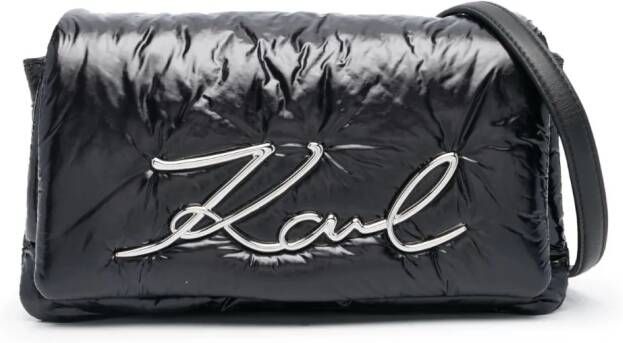 Karl Lagerfeld K Signature gewatteerde schoudertas Zwart