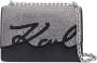 Karl Lagerfeld K Signature schoudertas verfraaid met stras Zwart - Thumbnail 1