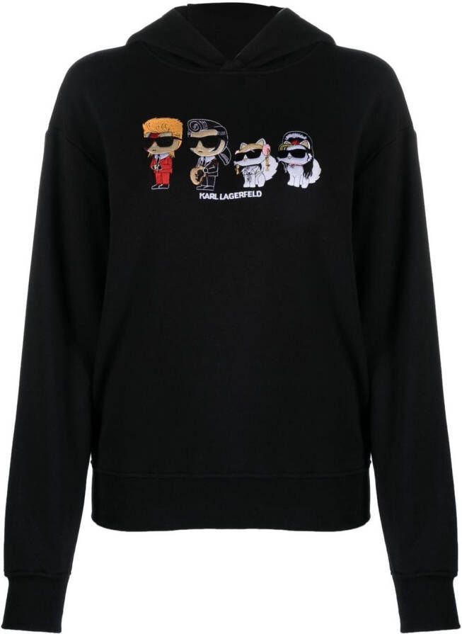 Karl Lagerfeld K Superstars hoodie van biologisch katoen Zwart