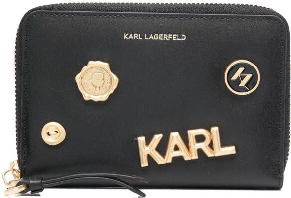 Karl Lagerfeld Leren portemonnee Zwart