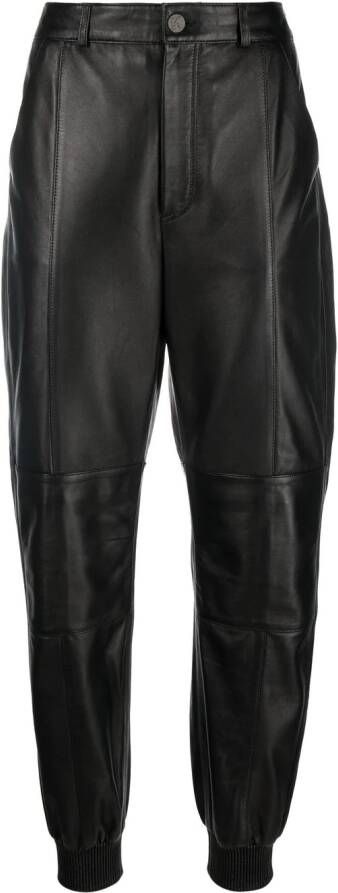 Karl Lagerfeld Leren broek Zwart