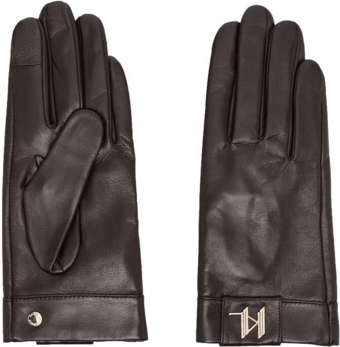 Karl Lagerfeld Leren handschoenen Bruin