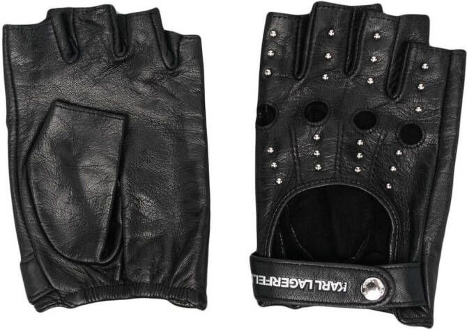 Karl Lagerfeld Leren handschoenen Zwart