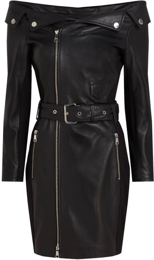 Karl Lagerfeld Leren mini-jurk Zwart