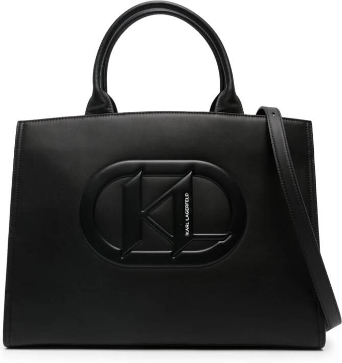 Karl Lagerfeld Leren shopper Zwart
