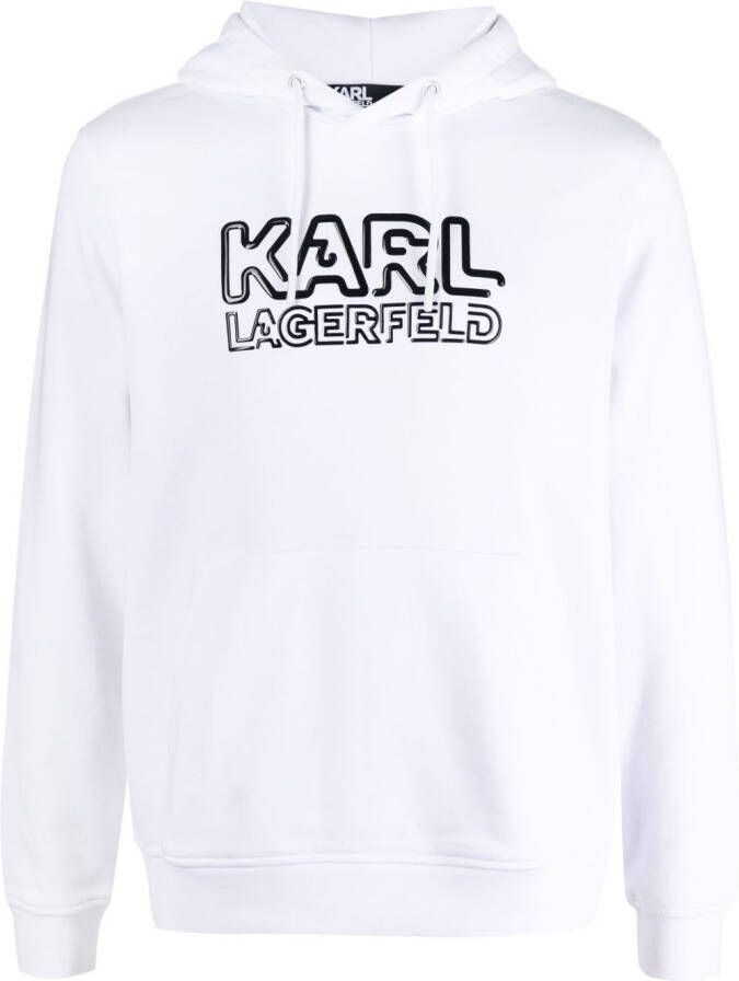 Karl Lagerfeld Hoodie met geborduurd logo Wit