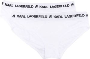Karl Lagerfeld Set van twee slips met logo Wit