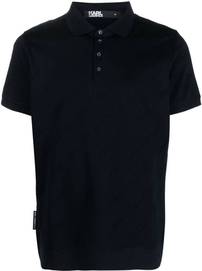 Karl Lagerfeld Poloshirt met logoprint Blauw