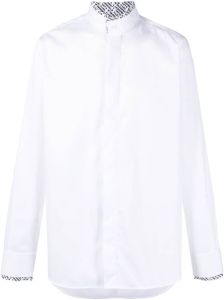 Karl Lagerfeld logo-print edge long-sleeve shirt Wit