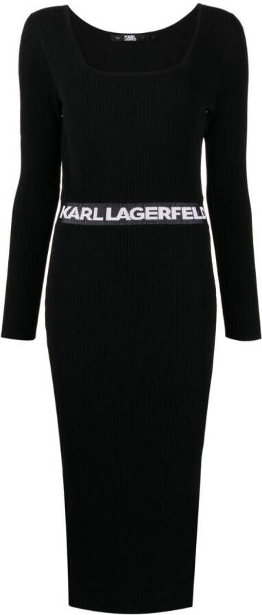 Karl Lagerfeld Jurk met logoprint Zwart