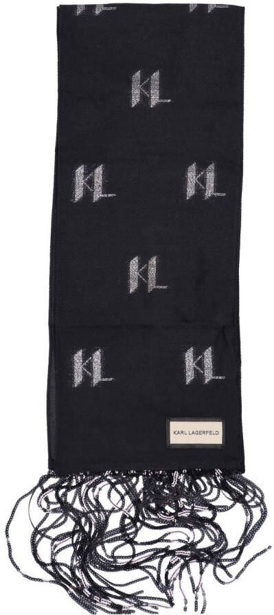 Karl Lagerfeld Zijden sjaal Zwart
