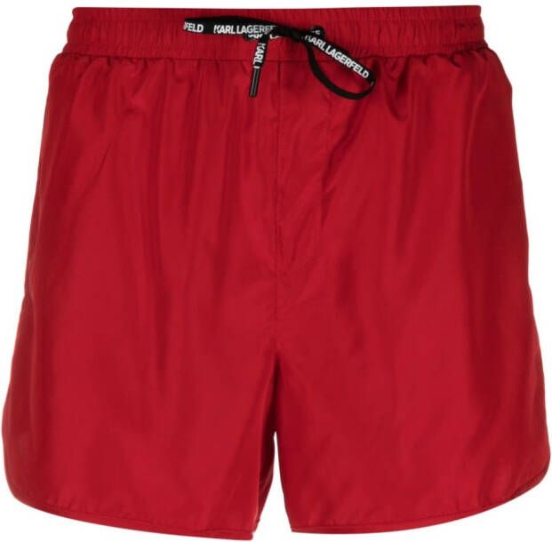 Karl Lagerfeld Zwembroek met logoprint Rood