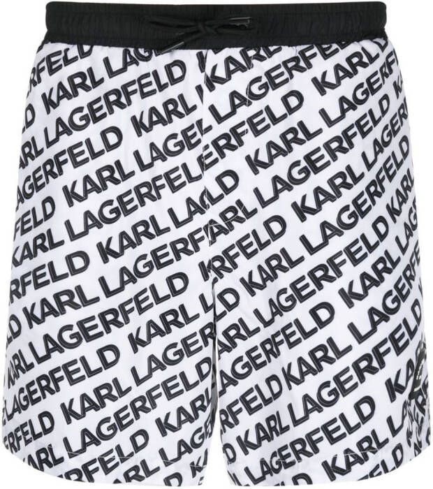 Karl Lagerfeld Rue St-Guillaume trainingsshorts met logo Wit