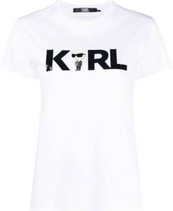 Karl Lagerfeld logo-print T-shirt Wit