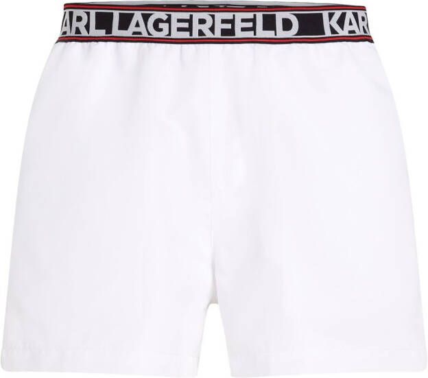 Karl Lagerfeld Essential zwembroek met logoprint Wit